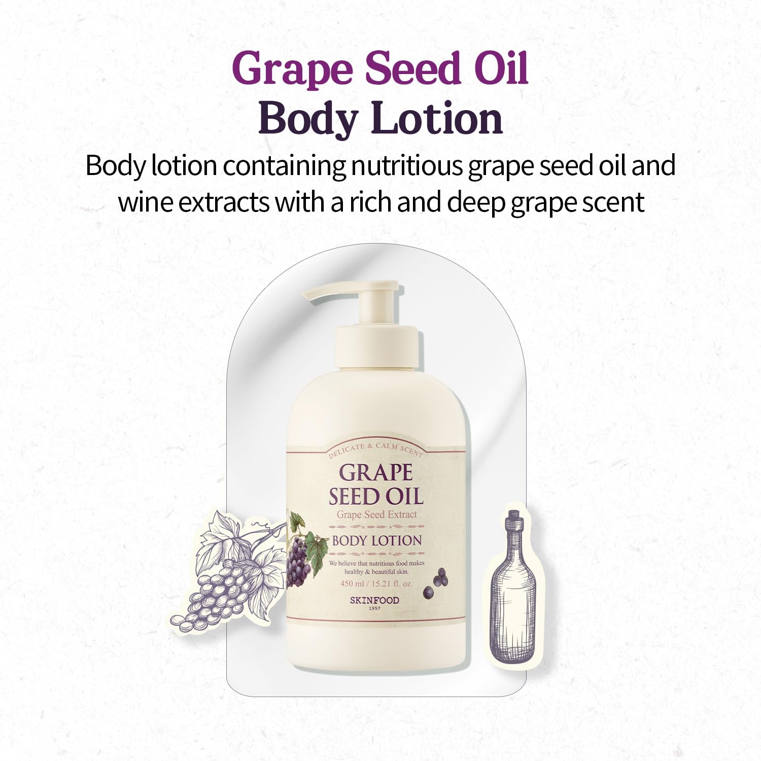 

SKINFOOD Grape Seed Oil Body Lotion, 450ml