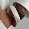 IngeSight.Z 3 Styles Exaggerated Vintage Resin Acrylic Bangle Women Punk HipHop Irregular Geometric Wide Bracelet Couple Jewelry