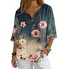 Damenhemden Elegante Freizeit-T-Shirts 3/4-Ärmel Tunika-Oberteile Basic-T-Shirts Pullover Arbeitsblusen