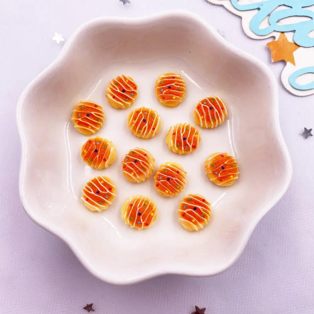 50pcs Resin Colorful Mini 3D Simulated Bread Nail Art Decor Donuts Pizza Biscuit Flat Back Scrapbooks DIY Jewellery Decor Crafts
