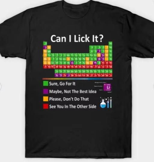 Can I lick it Periodic table chart science teachers cool emoji Tshirt SpringSummer casual streetwear t vintage t shirt XL