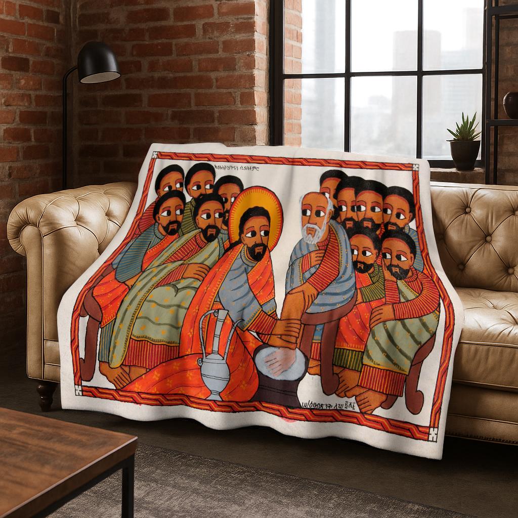 African Ethiopian Nationality Flannel Blanket Soft Warm Blanket for Home Bedroom Office Travel Camping Picnic Gift To Friend