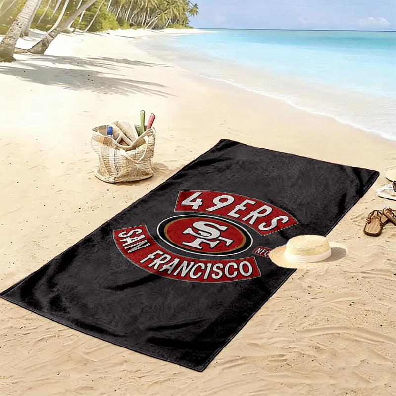 San Francisco 49ers Print Strandtuch, Großes Weiches Schnelltrocknendes Handtuch für Strand Camping Schwimmen
