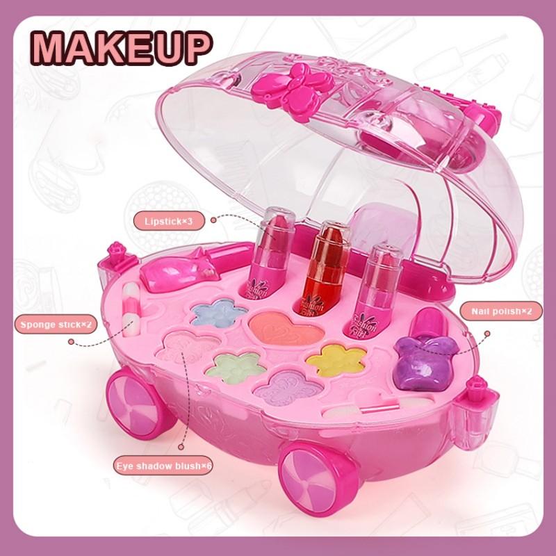 Kinderen Nieuwe Trolley Cosmetische Prinses Make-up Doos Koffer Lippenstift Speelgoed Doe-alsof Baby Cosmetica Set Kinderen Meisjes
