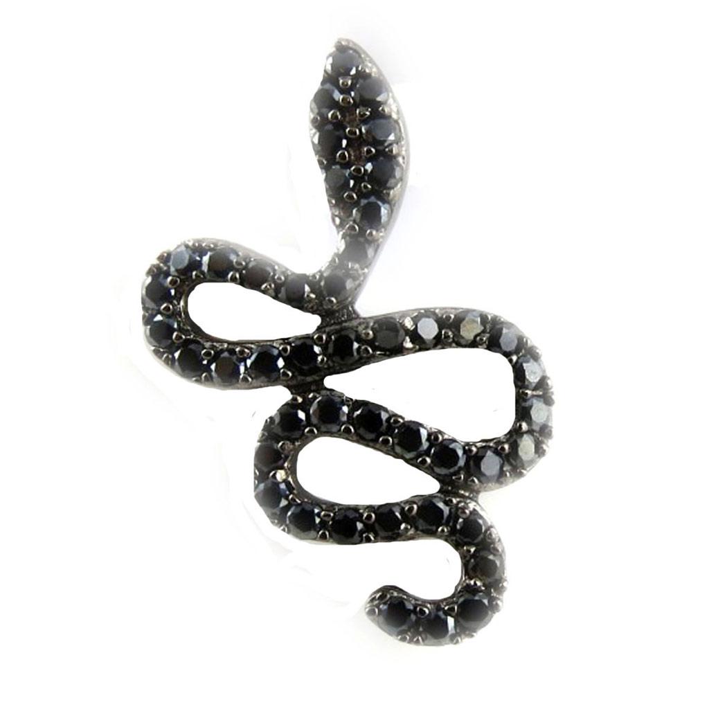 Les Trésors De Lily [K9546] - Silberanhänger 'Tentation' schwarz (rhodiniert) - 17x25 mm