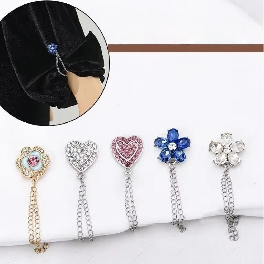 Adjustable Clothing Magnetic Clasp Shiny Detachable Chain Metal Buttons Clip Seam Free Alloy Cuff Fixing Magnet Pin Skirts