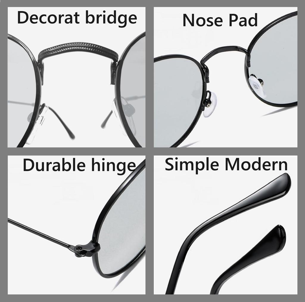 REONAS and UV Boston Perfect for and Night Driving Sunglasses, Polarized, Photochromic, Color-Changing, Protection, Style, Metal, Celebrities,