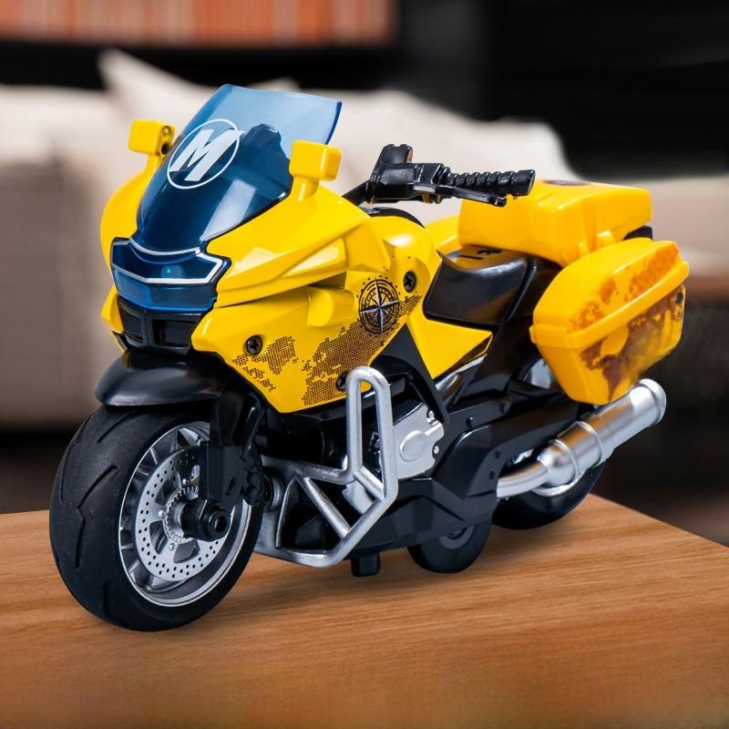 Alloy Inertia Motorcycle Model With Alloy And Plastic Materials For Kids Collectors