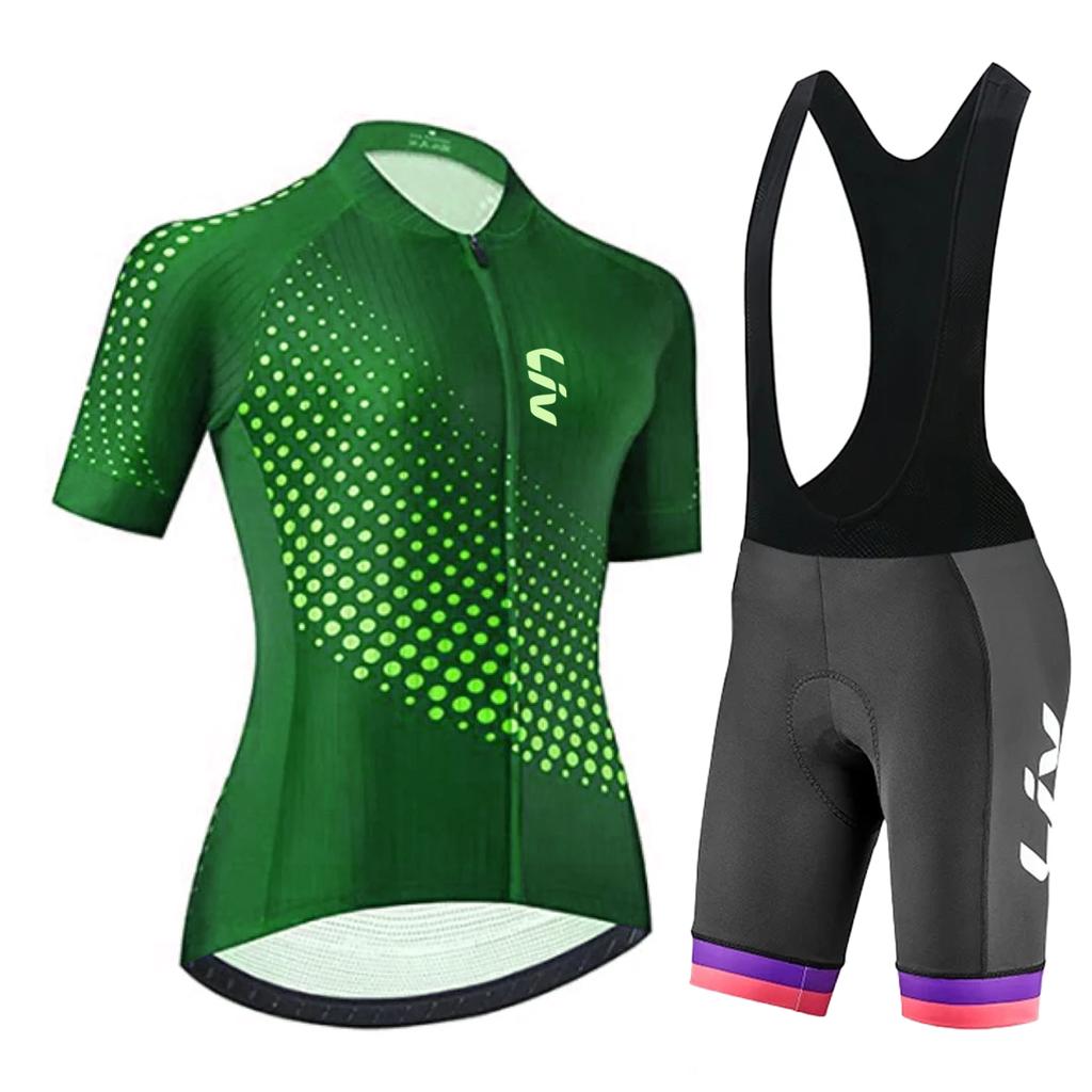2026 Summer Breathable Cycling Suit Set Women Shortsleeved Bicycle Jersey Quick Drying UV Resistant Outdoor Cycling Bib Road Cycling Racing Suit