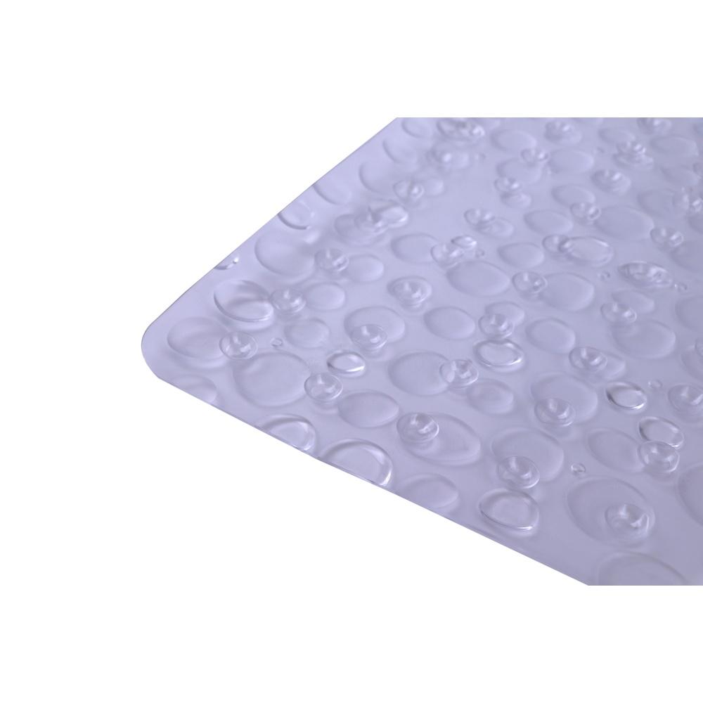 Non-Slip Vinyl Bathtub Mat with Suction Cups Textured Droplets Comfort Safe Shower and Bath Experience Easy Clean Regular Fit