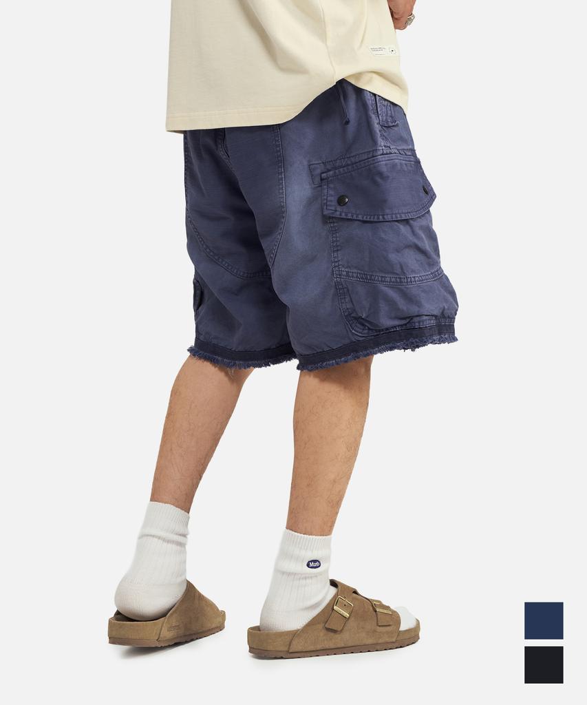 Mideueobdeiteu Cut-Off Multi-Pocket Shorts Pantss Blue