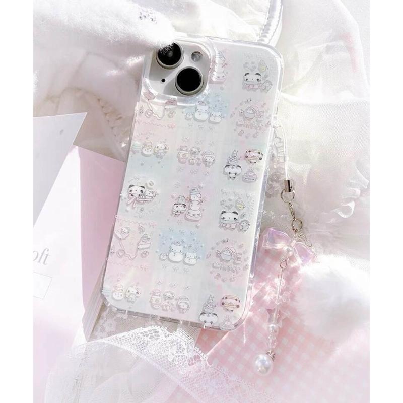Snowflake Cellphone Charm Delicate Furry Ball Key Chains Multi-Functional Phone Chain Stylish Accessory for Women Girl