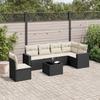 VidaXL Garden Lounge Set 7 Pcs with Cushions Black Wicker 3219026