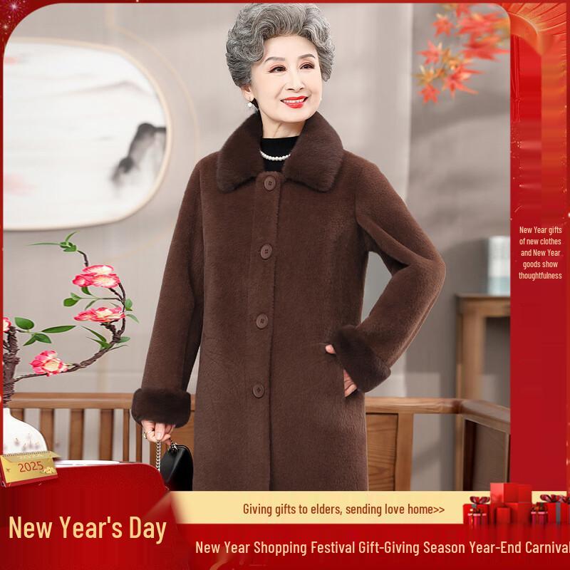 

Elderly Women s Faux Fur Winter Coat 3XL