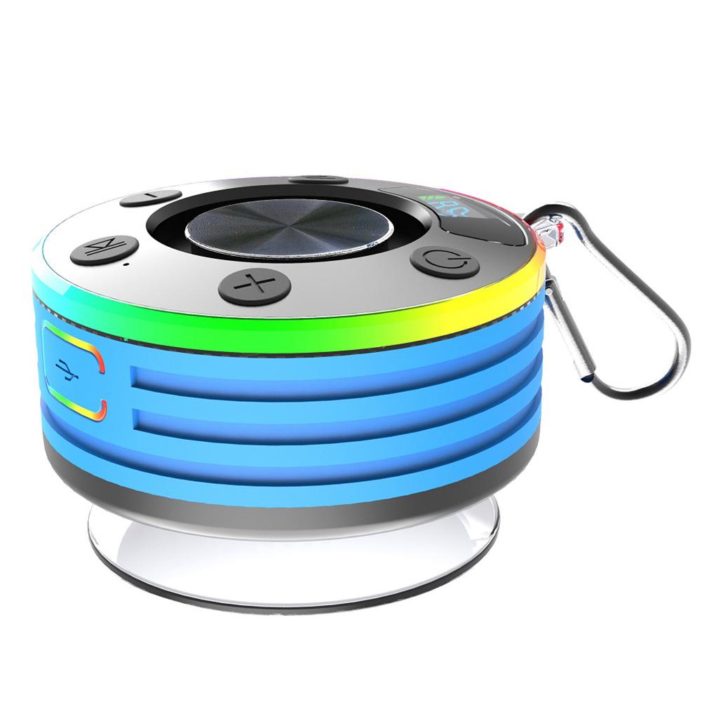 Bluetooth-compatible Mini Stereo Speaker IPX7 Waterproof with LED Light with Suction Cup for Bathroom Party Travel Beach Outdoor