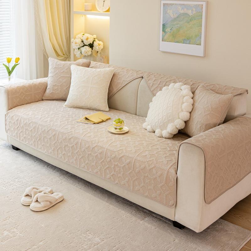 Modern Simple Pure Cotton Sofa Cushion  New Sofa Cover Fabric Non-Slip Sofa Towel Four-Season Universal Seat Cushion