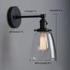 Retro Glass Lampshad Glass Wall Lamps Oval Dome Industrial Wall Lighting Single Sconce Clear Sconce Lighting Living Room