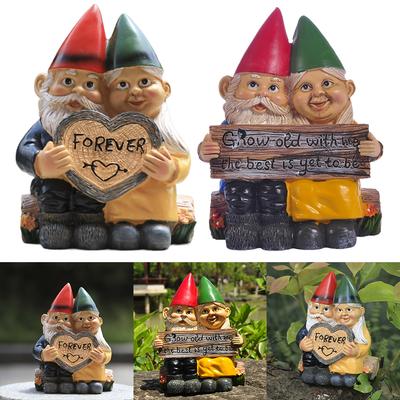 Soška trpaslíka Roztomilá Romantická Domácí Zahradní Dekorace Ve tvaru Srdce Navždy Trpasličí Pár Láska Sběratelská Figurka Romantická Soška