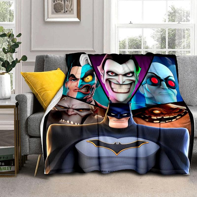 1pc Batman Villains Collage Cartoon Blanket,Portable Throw for Travel & Camping, All Season Cozy Blanket,Ideal Gift