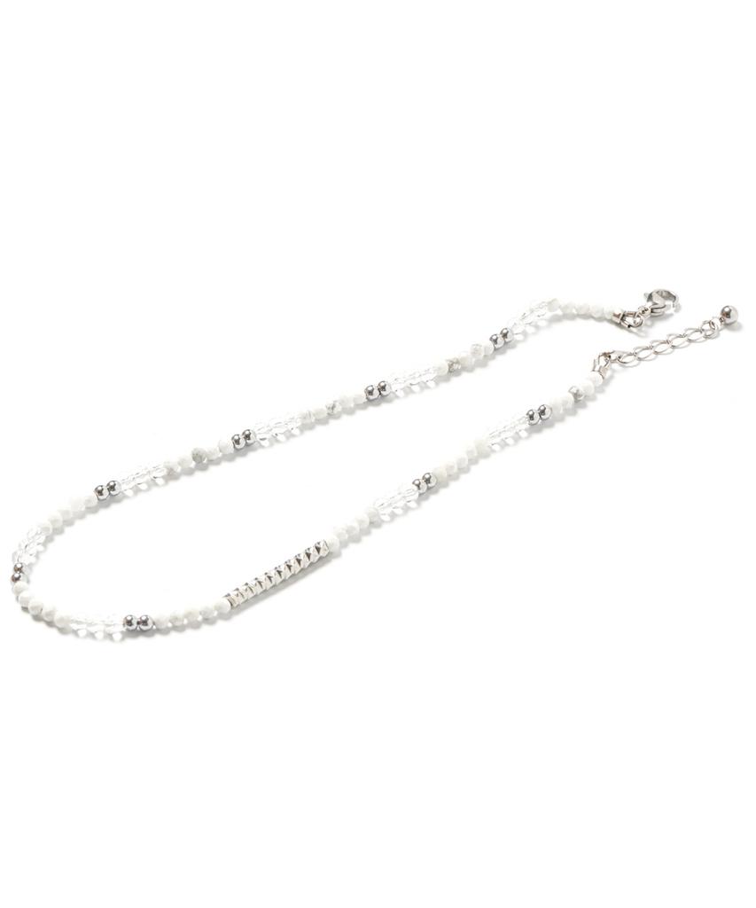 Polalita Crystal White Steel Bar Bracelet (Plt-Br-045_Wt)