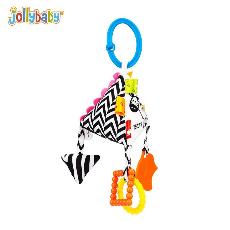 Baby Geometric Shape Plush Toy With Teething Rattle For Sensory Development