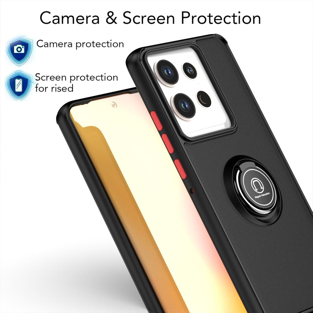 Bracket PC Case Shockproof Matte PC Armor Case for Motorola Moto Edge 50 Pro Cover Ring