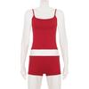 European & American Style Sexy Red Home Camisole and Shorts Women's Slimming Two-Piece Set