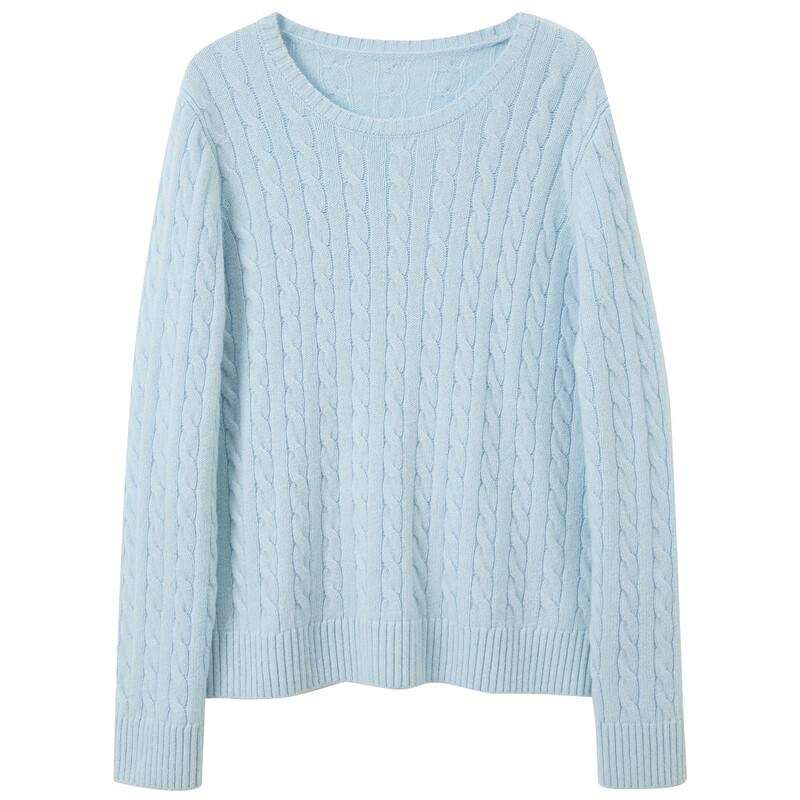 SANCITY 2025 Winter Women's 100% Wool Cable Knit Pullover Sweater