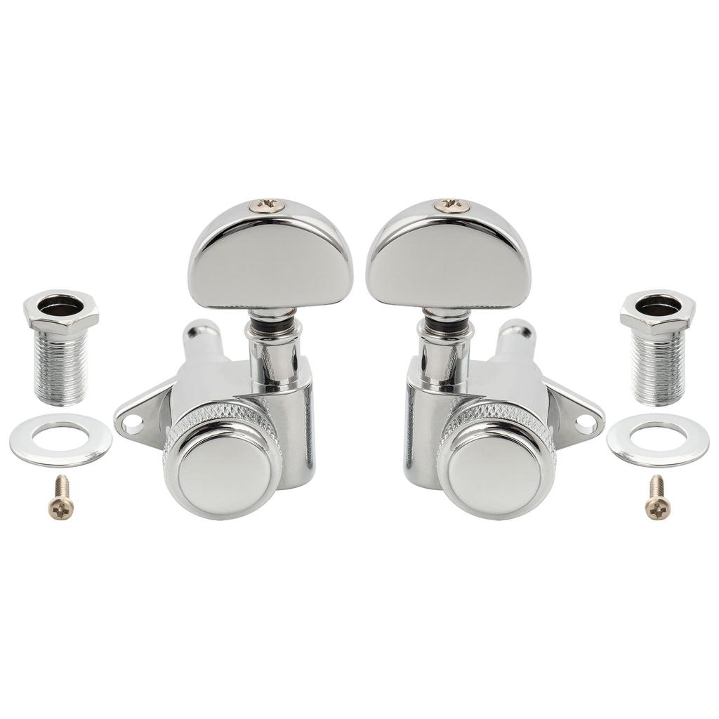 Musiclily Pro R18K L3R3 Locking Gear for Chrome Tuners, 181 Ratio, Half-Moon Button, 90-Degree Screw, Acoustic/Electric Guitars,