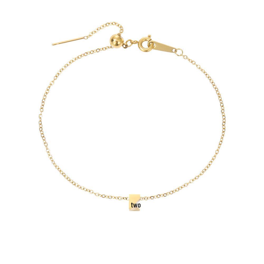 Gold-Plated Titanium Steel DIY Name Bracelet for Women – Versatile, Elegant Gift Jewelry