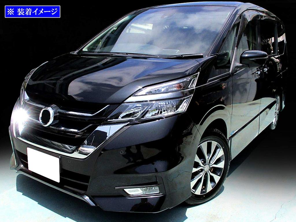 BRIGHTZ Stainless Steel Plated Headlight Eyeliners for Toyota Serena C27 Compatible with and HFC27 Ultra-Mirror (2-Piece Set) (Pre-facelift)