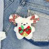 Puppy Toy Keychain with Bowknot Cartoon Big Ear Dog Plush Dolls Keyring Pendant Backpacks Bag Charm for Women and Girls