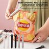 6pcs Cute Cat Paw Bag Sealer Bag Clips Food Seal Clip Moistureproof Snack Sealing Clamp Storage Organization Kitchen