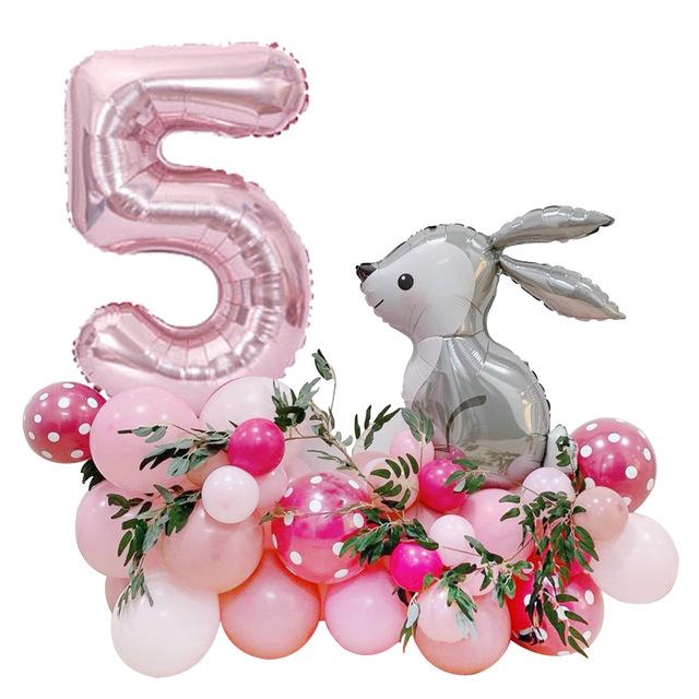 33 Grey Easter Bunny Balloons 40 Aluminum Film Balloons Happy Children's First Birthday Party