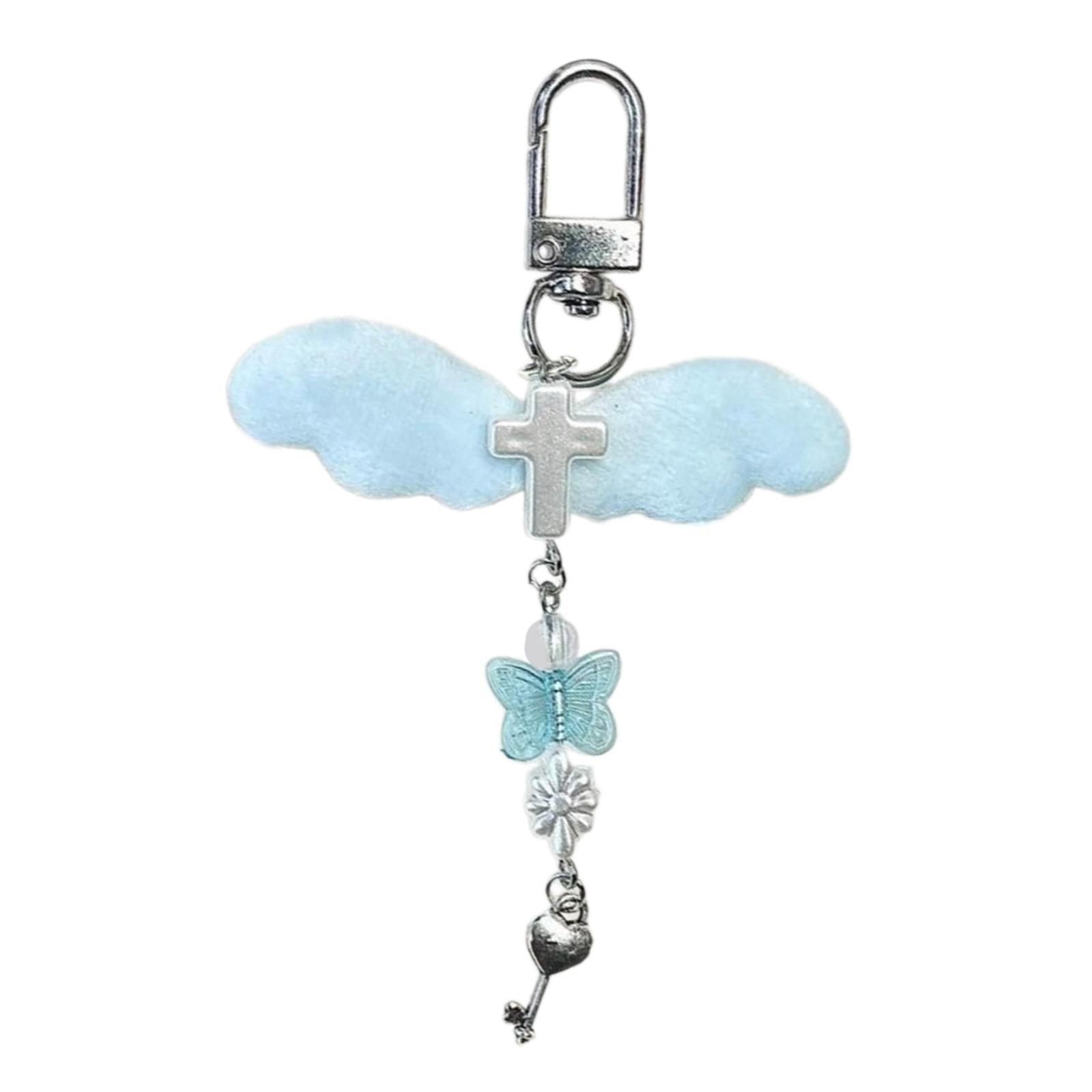 

Стильный подвесной ремень в виде крыла для телефона, цепочка с бантом, брелок с бусинами, шнурок для телефона, акриловый брелок для сумки, украшение, ювелирные изделия B