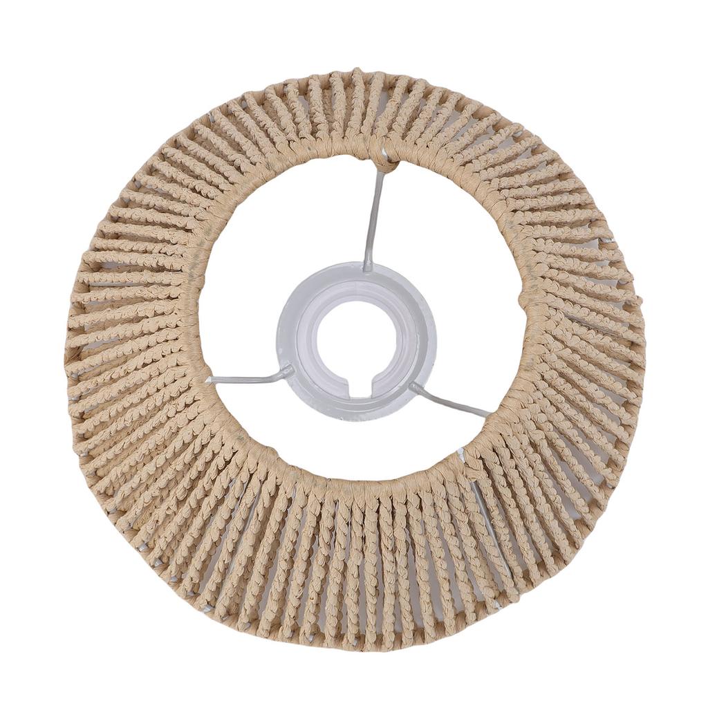 Seilgewebter Schreibtischlampenschirm E27 E14 Dekorativer Wellensaum Lampenschirm für Küche Schlafzimmer Café