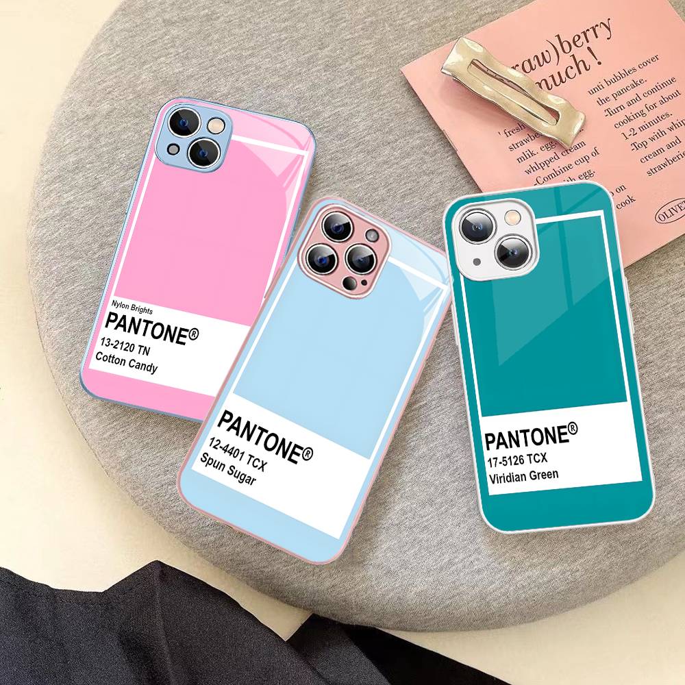 Pantone Candy Color Tempered Glass For Iphone 14 13 12 11 Pro Mini XS MAX 14Plus X XS XR Fundas