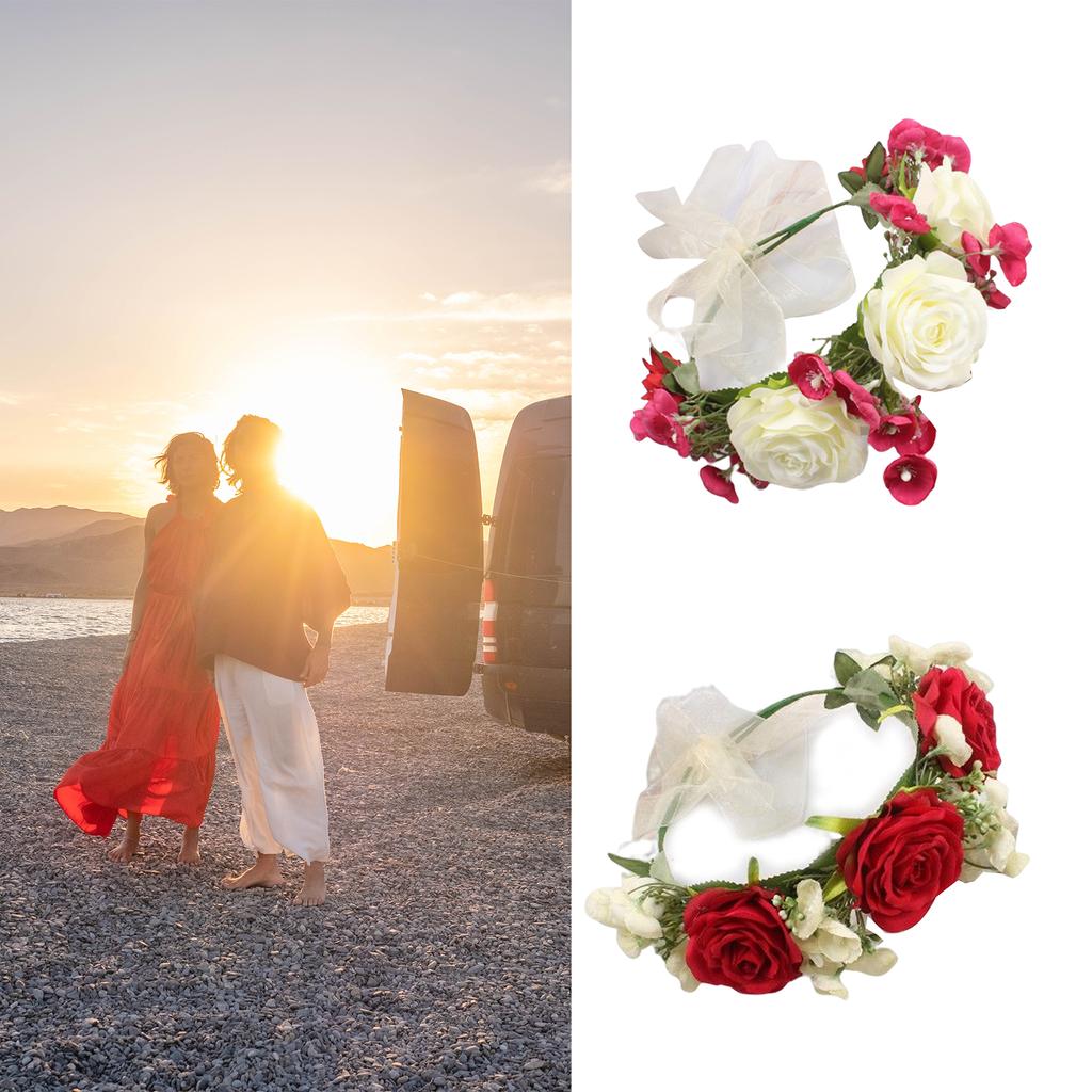 Bridal Flower Crowns For Wedding Floral Garland Crowns Hair Wreath Boho Flower Headbands Women Bridal Floral Headbands