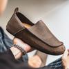 Men’s Retro Moccasins Shoes Fashion Casual Slip On Flats Driving Shoes Black Khaki Wide Head Shoes Plus Size
