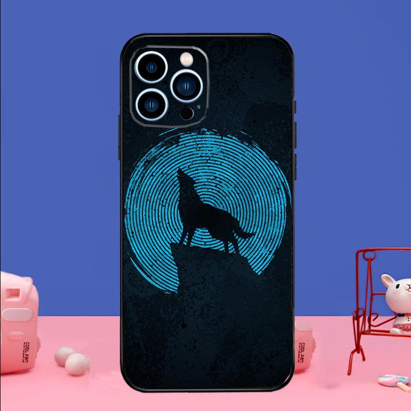 Wolf Art Black Phone Case For iPhone 17 Air 16 15 14 11 12 13 Pro Max 13 Mini 15 16 Plus 16e Bumper Cover