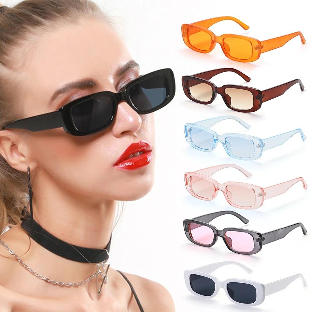 1Pc Retro Square Frame Sunglasses for Men and Women Driving UV400 Protection Street Shoots Classic Fashion Colorful Y2K Eyewear