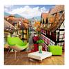 Tapete Europäische Kleinstadt Gebäude 3D Wandbild Hintergrund Arbeitszimmer Restaurant Café Bar Wandbild