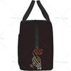 Skeleton Hand Holding Rose Lunch Bag for Women Men Valentine's Day Insulated Lunch Box with Pocket Zippers for Adult Work