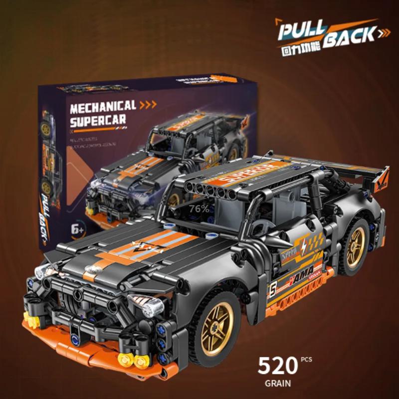 520pcsTechnical Super Racing Car Model Building Blocks Automobile Pull Back DIY MOC Vehicle Bricks Children Construction Toys