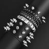 Punk-Stil Nieten Nieten Statement Armband Mehrlagig Herren Leder Armband