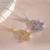 MHS.SUN Luxury Star of David Necklaces for Women Men Fashion Hollow Hexagonal Star Pendant Chain Necklace Judaica Jewish Jewelry