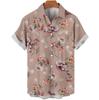 Summer Men's Floral Chinese Style Shirt Short Sleeve Hawaiian Shirts For Men Plus Size Quick Dry Tops Tee Shirt