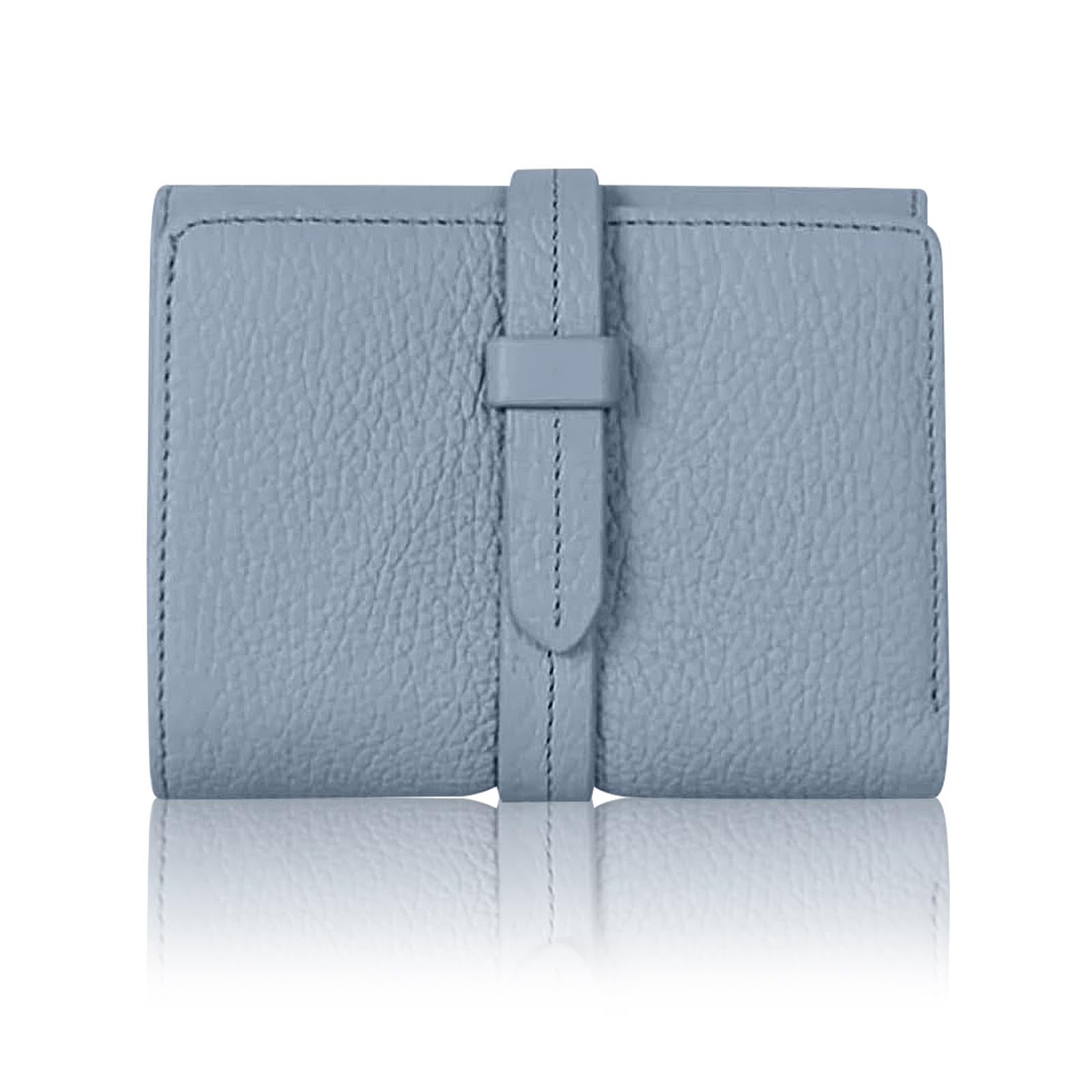 

Coussilice Women s Bifold Wallet, Genuine Leather, Large Capacity, Folding Wallet with Coin Purse (Blue)