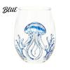 Vetro Dipinto a Mano Artigianale Animale Tema Trasparente Bicchiere Marino Manico Ergonomico Artigianale Cocktail Creativo da Bere per