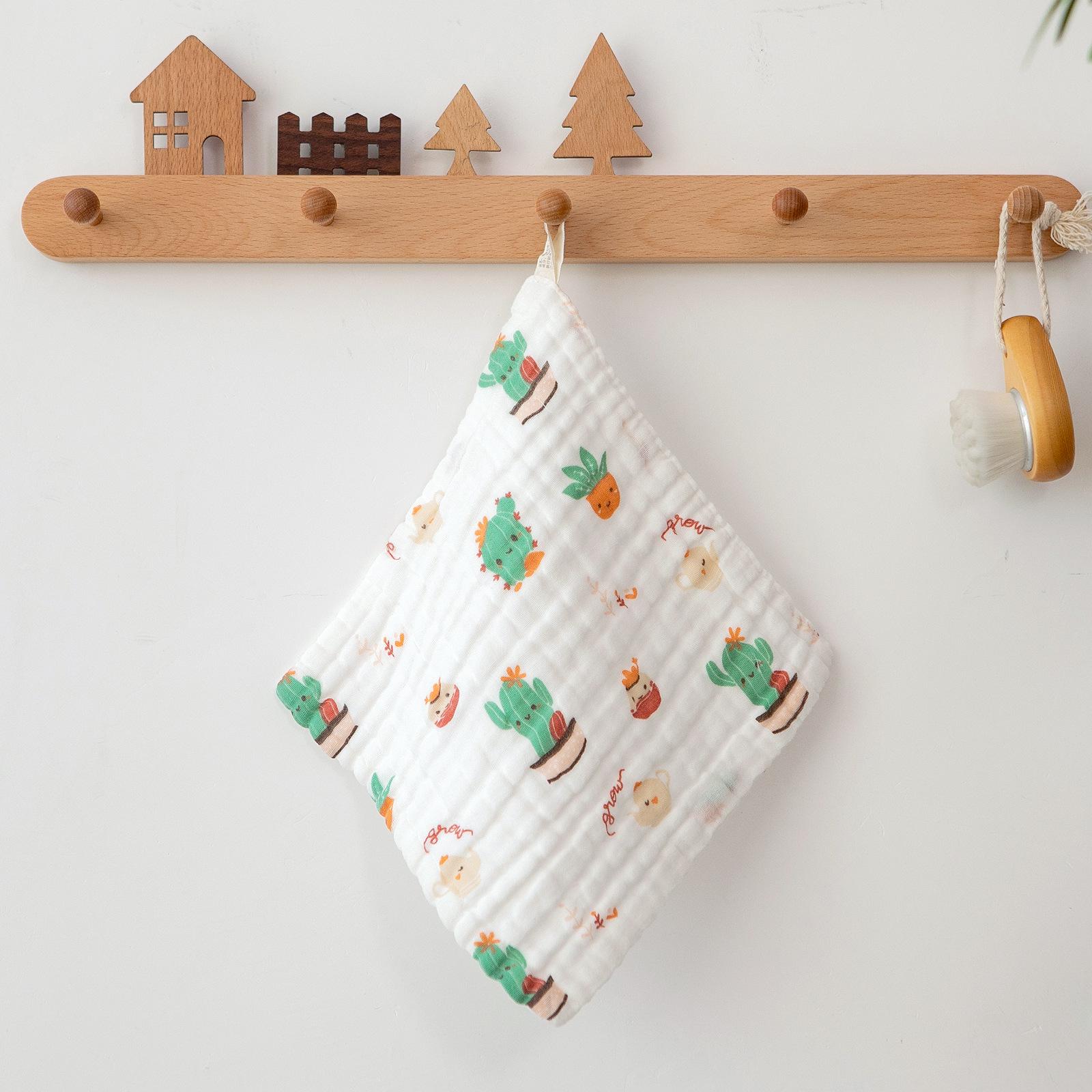 

100% Pure Cotton Baby Face Towel - High-Density Bubble Gauze, No Fluorescent Agents, Bath Bib for Children 25x25cm